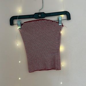 Red and white stripes tube top